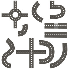 different layout parts of the road
