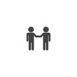 © oksanaoo - Vector icon two people businessman greet on white isolated background.