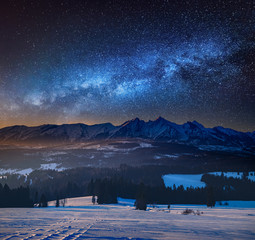 Wall Mural - miky way and tatra mountains in poland