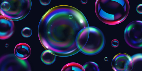 Canvas Print - Soap Bubbles Illustration