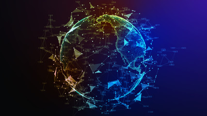 Wall Mural - earth globe. background with light effect. global international connectivity background. 3d illustra