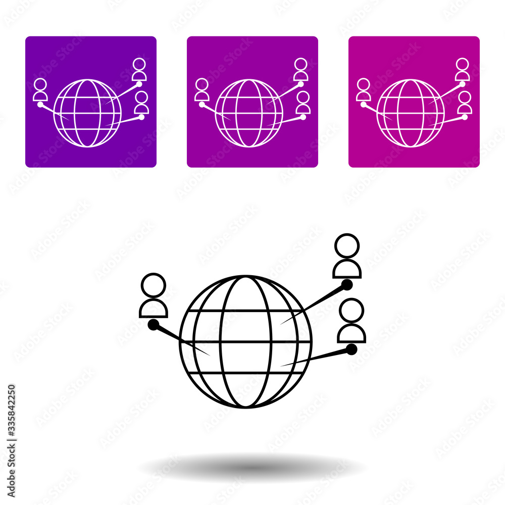 People Connecting icon. Simple outline vector of Media set for UI and UX, website or mobile application