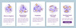 © IMG visuals icons - Rotavirus treatment onboarding mobile app page screen with concepts. Food poisoning and infection prevention walkthrough 5 steps graphic instructions. UI vector template with RGB color illustrations