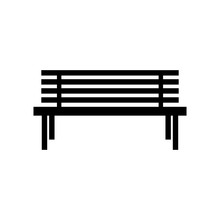 Bench Park Vector Icon. Garden Bench Silhouette Furniture Chair. Street Wooden Seat