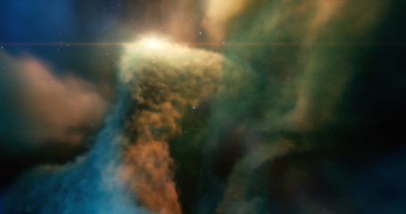 Wall Mural - nebula and star fields, stellar nursery. stellar system and gas nebula. newborn stars, glowing cloud