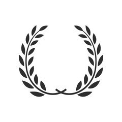 Poster - Laurel wreath vector award branch victory icon. Winner laurel wreath vintage leaf emblem