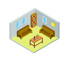 Poster - isometric lounge room