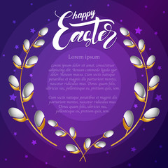 Wall Mural - Greeting card or Abstract banner with place for your text, Happy Easter. Vector illustration