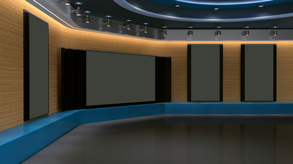 Wall Mural - Virtual 3D Studio with vertical screens