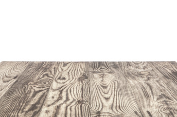 empty wood table top on white background