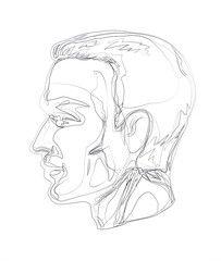 Wall Mural - Profile of a handsome man. Vector drawing