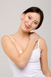 © boomeart - Portrait of beautiful happy asian girl in white t-shirt and natural makeup