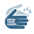 wash your hands sign icon message