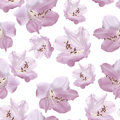 Wall Mural - Beautiful colorful  seamless pattern  with  Lily flowers. Vector illustration. EPS 10