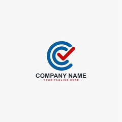 Checklist logo design vector. Checkmark illustration symbol. True line vector icon.