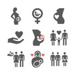 © prockopenko - Surrogacy icons set. Vector signs for web graphics
