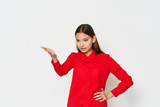 Fototapeta Młodzieżowe - young woman in red dress