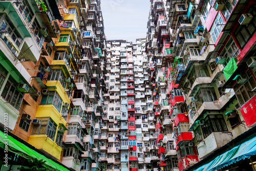 Photo Poor and Densely Populated Housing Problem in Hong Kong