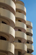 Repetition of roundish balcony in concrete in Cuba
