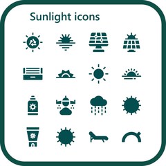 Canvas Print - Modern Simple Set of sunlight Vector filled Icons