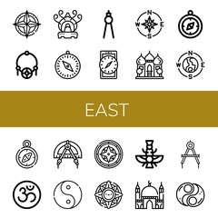 Poster - east simple icons set