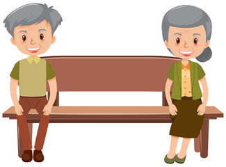 Wall Mural - Old people with social distancing