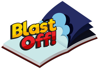 Wall Mural - Font design for word blast off in the book
