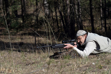 Wall Mural - Unformal shooting range near Kiev.