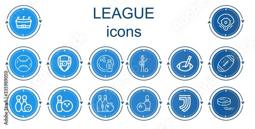 Editable 14 league icons for web and mobile Tableau sur Toile