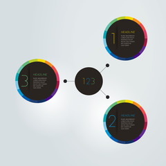 Wall Mural - 3 steps diagram, scheme, flowchart. infographic element.