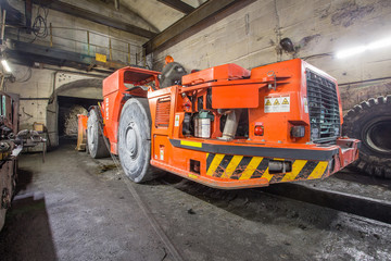 Poster - LHD load haul dumper machine toro truck in gold mine underground tunnel