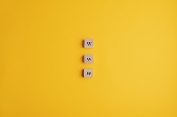Wall Mural - three wooden blocks reading a www sign