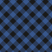 Lumberjack Plaid Dark Blue Pattern. Vector Seamless Illustration. Textile Template.