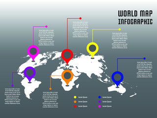 World map Infography element - Vector Format