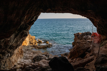 Wall Mural - grotta delle Capre (Goat cave) in the sea of the Circeo national park. Latina, Lazio, Italy