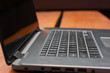 Close up macro of laptop keyboard and screen