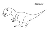 Fototapeta Dinusie - Coloring page outline Allosaurus dinosaur. Vector illustration