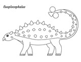 Fototapeta Dinusie - Coloring page outline Euoplocephalus dinosaur. Vector illustration