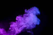 Colorufl Puff Of Smoke Isolated On Black Background
