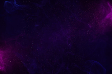 colorful magic cosmos clouds with glitter stardust abstract background