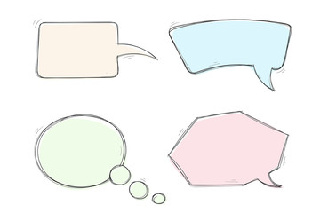 Wall Mural - speech bubbles. colored set of hand drawn sketch icons
