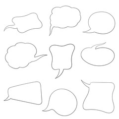 Wall Mural - Speech bubbles. Outline icons