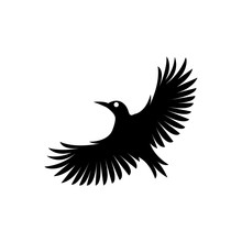 黒い鳥エンブレム ベクトル画像 パブリックドメインのベクトル