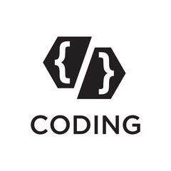coding logo design template