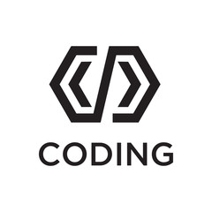 coding logo design template