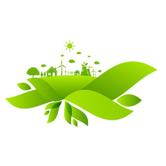 Wall Mural - Ecology concept and Environmental ,Banner design elements for sustainable energy development, Vector illustration