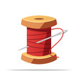 © FARBAI - Spool of thread and sewing needle vector isolated illustration