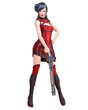 © vladnikon - 3D japanese warrior amazon woman render.
