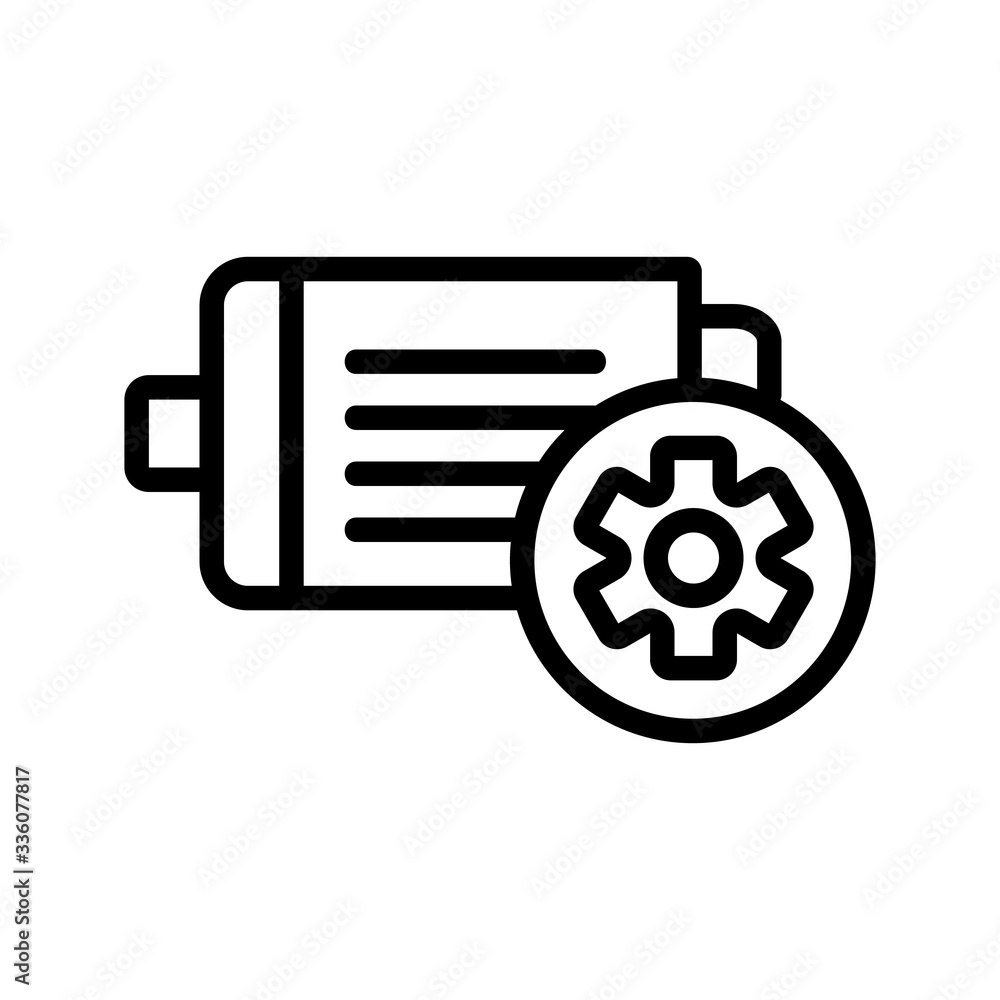 electric motor industrial icon vector. electric motor industrial sign. isolated contour symbol illustration - obrazy, fototapety, plakaty 