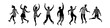 © Alisa - Group of dancing people silhouettes. Black figures on white background. Flat vector illustration.